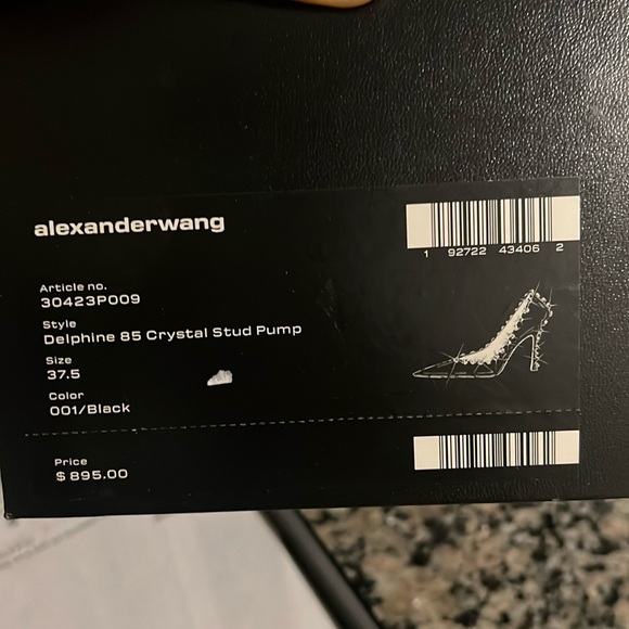 Alexander Wang Delphine 85 Crystal Stud Pump, Black Size 37.5 New + DustBag $895 - Picture 14 of 16